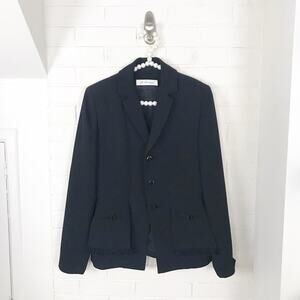 Vintage La Bottega Black Structured Blazer w Detail Pockets Size 6